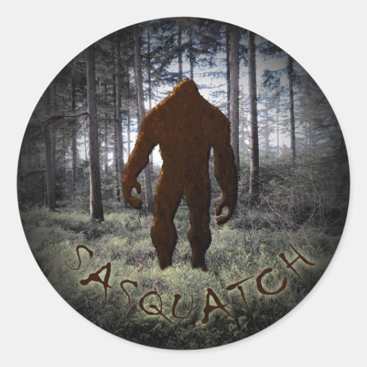 STICKER ROND SASQUATURE EN BOIS (Devant)