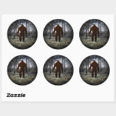 STICKER ROND SASQUATURE EN BOIS (Feuille)