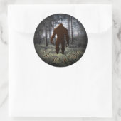 STICKER ROND SASQUATURE EN BOIS (Sac)