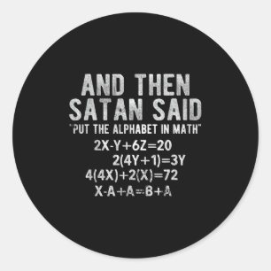 Sticker Rond Satan Dit Alphabet Dans Mathématiques Mathématique