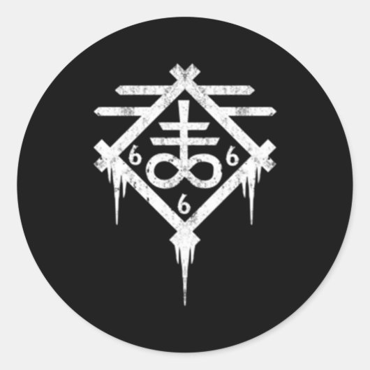 Sticker Rond Satanic Leviathan Cross Occulte (Devant)