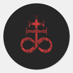 Sticker Rond Satanic pour Sataniste Occulte Leviathan Cross Bap