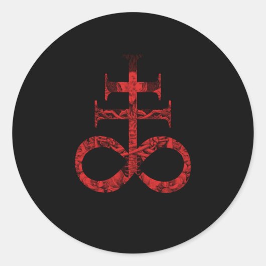 Sticker Rond Satanic pour Sataniste Occulte Leviathan Cross Bap (Devant)