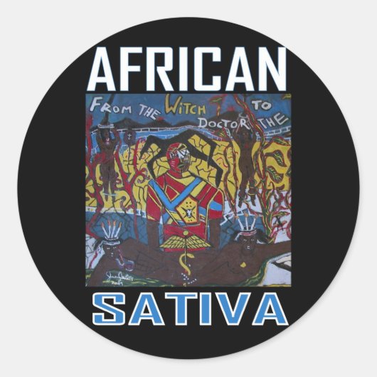 STICKER ROND SATIVA AFRICAIN (Devant)