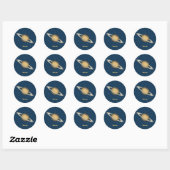 Sticker Rond Saturne (Feuille)