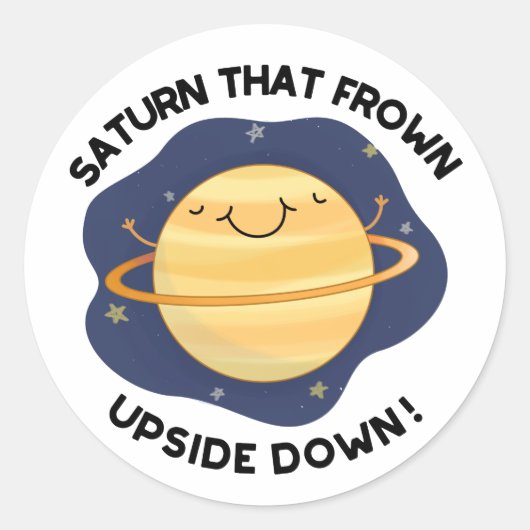 Sticker Rond Saturne Qui A Froid À L'Arrière Du Jeu De Planète (Devant)