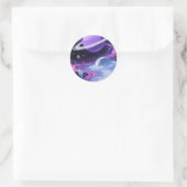 Sticker Rond Saturne violette Dreamy (Sac)