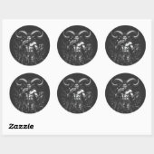 Sticker Rond Satyre d'hiver cornu — par BurnsInHell (Feuille)