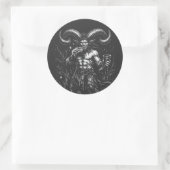 Sticker Rond Satyre d'hiver cornu — par BurnsInHell (Sac)
