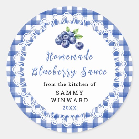 Sticker Rond Sauce aux Bleuets Faite Maison (Devant)