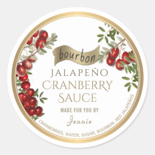 Sticker Rond Sauce aux canneberges de Bourbon Jalapeño