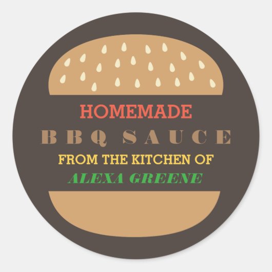 Sticker Rond Sauce barbecue maison | De la cuisine de (Devant)