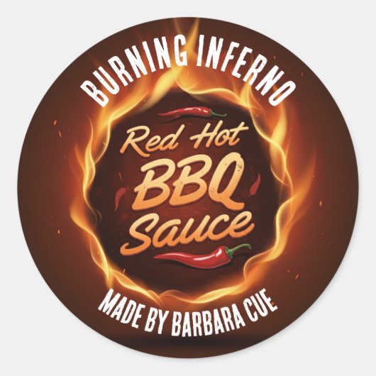Sticker Rond Sauce BBQ (Devant)