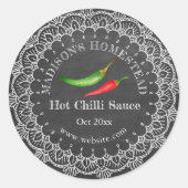 Sticker Rond Sauce chili | Pays rustique (Devant)