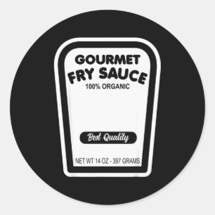 Sticker Rond Sauce de friture gourmet drôle Costume de groupe H
