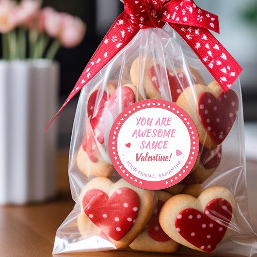 Sticker Rond Sauce incroyable Valentine Favoriser