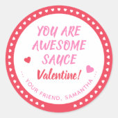 Sticker Rond Sauce incroyable Valentine Favoriser (Devant)