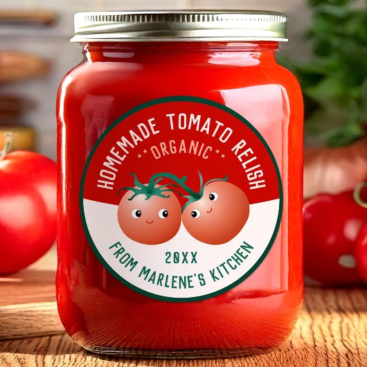 Sticker Rond Sauce piquante à la tomate pour votre recette de c