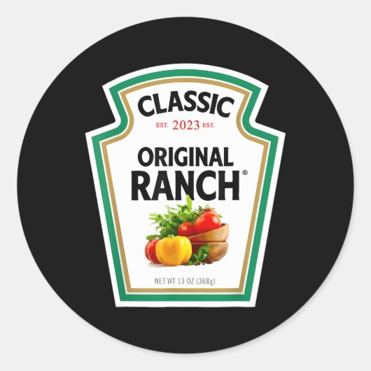 Sticker Rond Sauce Ranch Salade verte Dressing Halloween (Devant)