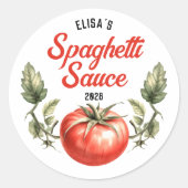 Sticker Rond Sauce spaghetti Cuisson personnalisée de style vin (Devant)
