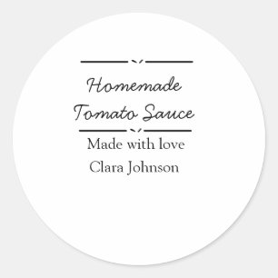 Sticker Rond Sauce tomate maison faite avec amour ajouter nom t
