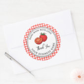 Sticker Rond Sauce tomate maison rustique rouge chèque (Enveloppe)
