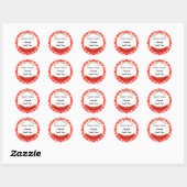 Sticker Rond Sauce tomate rouge blanc rétro Plaid Baking (Feuille)