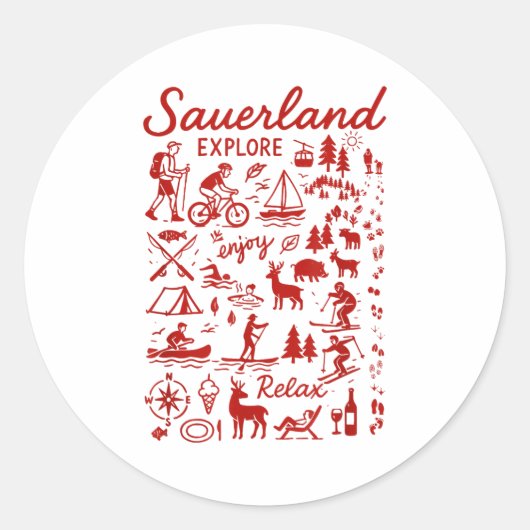 Sticker Rond Sauerland Accessory Travel Or Hiking In The Sauerl (Devant)