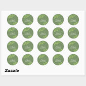 Sticker Rond Sauge moderne sauge verte branche cupcake topper (Feuille)