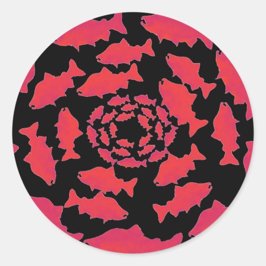 Sticker Rond Saumon rouge (Devant)