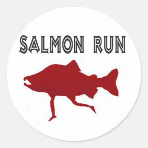 Sticker Rond saumon rouge