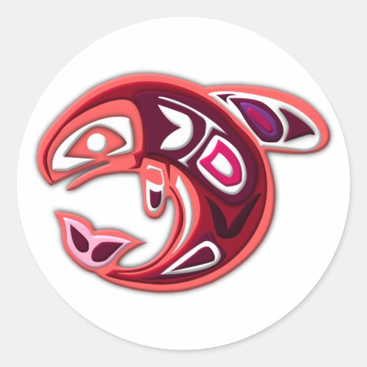 Sticker Rond saumon salmon (Devant)