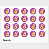 Sticker Rond Saupoudrage mignon huit arrosages violets (Feuille)