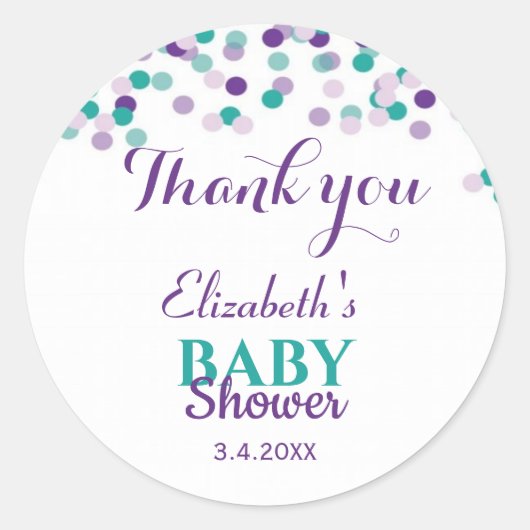Sticker Rond Saupoudrer bébé | BABY SHOWER (Devant)