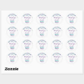 Sticker Rond Saupoudrer bébé | BABY SHOWER MERCI (Feuille)