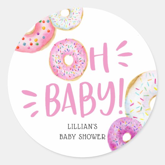 Sticker Rond Saupoudrer bébé Donut (Devant)