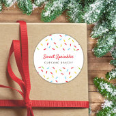 Sticker Rond Saupoudrer Boulangerie colorée Desserts Restaurati