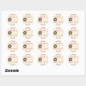 Sticker Rond Saupoudrer Brown Donuts Donuts ONE 1er anniversair (Feuille)
