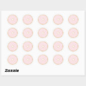 Sticker Rond Saupoudrer de beigne rose (Feuille)