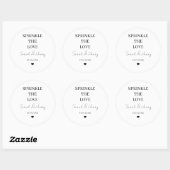 Sticker Rond Saupoudrer Le Mariage Personnalisé Amour (Feuille)