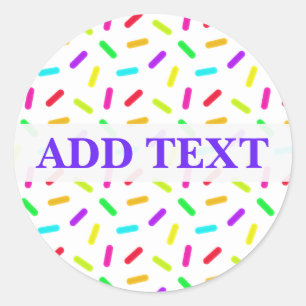 Sticker Rond Saupoudrer Motif coloré personnalisé