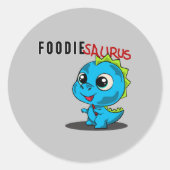 Sticker Rond Saurus - Cute Dinosaur (Devant)