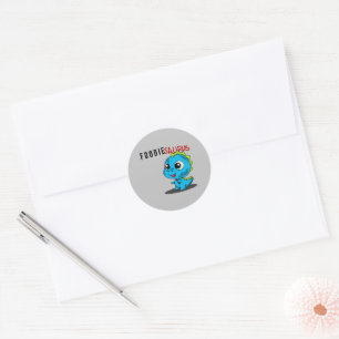 Sticker Rond Saurus - Cute Dinosaur
