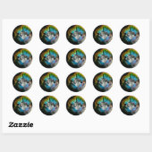 Sticker Rond Saut de chats dans l'espace (Feuille)
