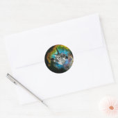 Sticker Rond Saut de chats dans l'espace (Enveloppe)