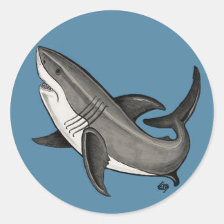 Sticker Rond Sauter le requin