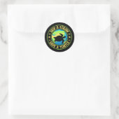 Sticker Rond Sauter une paille Sauver une Tortue - Éco Conscien (Sac)