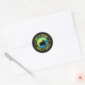 Sticker Rond Sauter une paille Sauver une Tortue - Éco Conscien (Enveloppe)