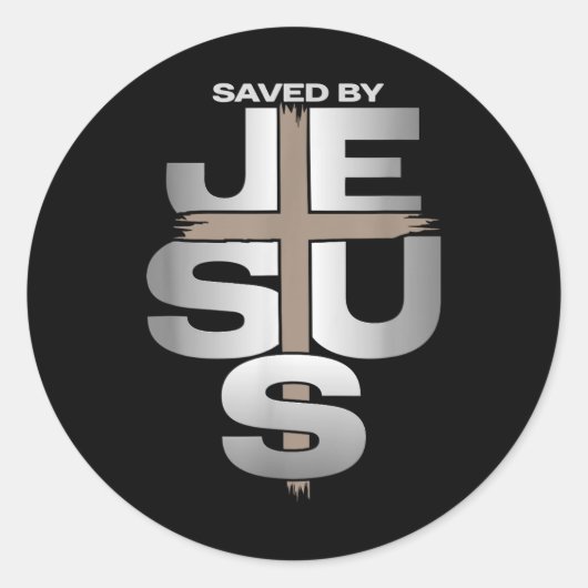 Sticker Rond Sauvé Par Jésus (Devant)