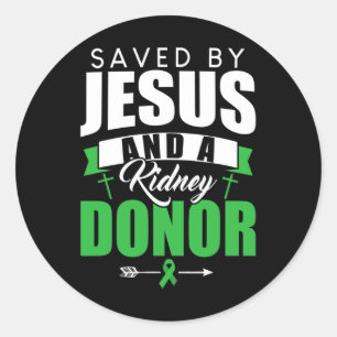 Sticker Rond Sauvé Par Jésus Et Une Transplantation D'Organes D